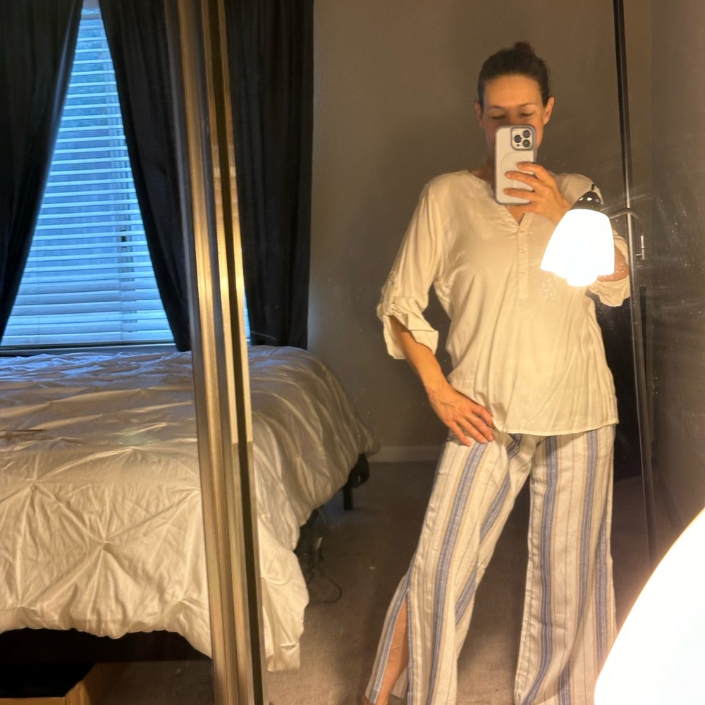 (NWOT) Banjara Palazzo Wide Pants Size:S Color:Blue/White